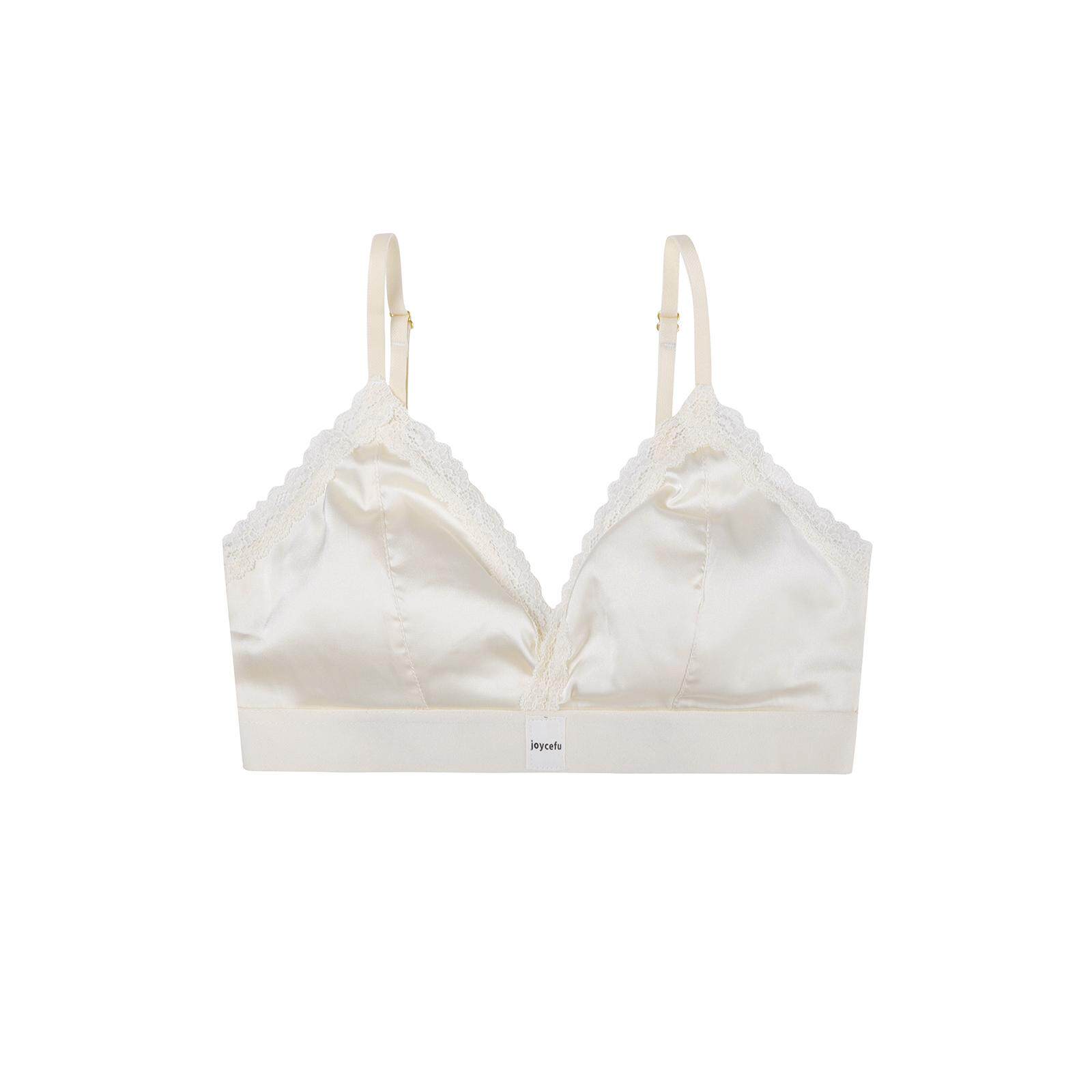 JoyceBra甜美缎面蕾丝边内衣女士薄款小胸防下垂透气三角杯文胸罩,淘宝优惠券,粉丝福利购,淘宝优惠卷