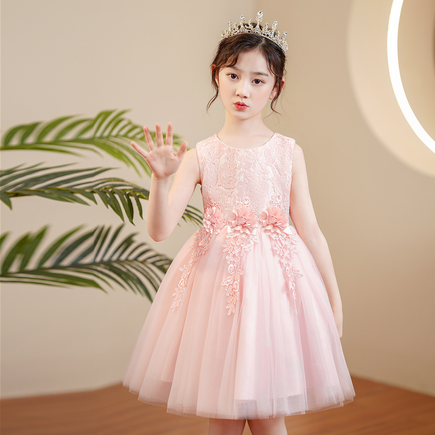 女童2026夏季网纱生日公主裙毕业表演礼服小女孩六一演出服背心裙