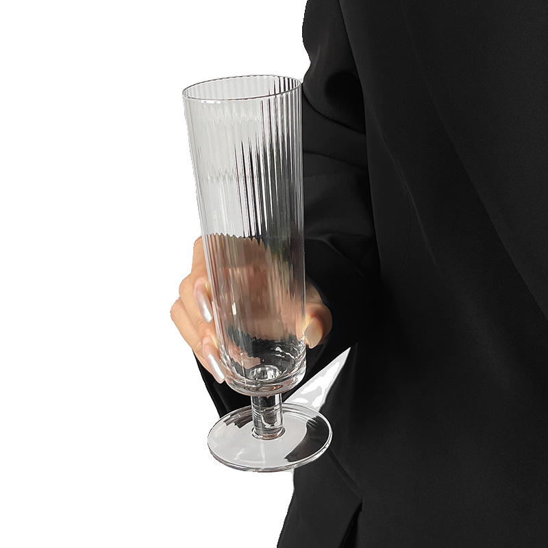 优雅水晶纤长粼粼酒杯个性红酒杯高颜值高级香槟杯葡萄酒矮脚杯