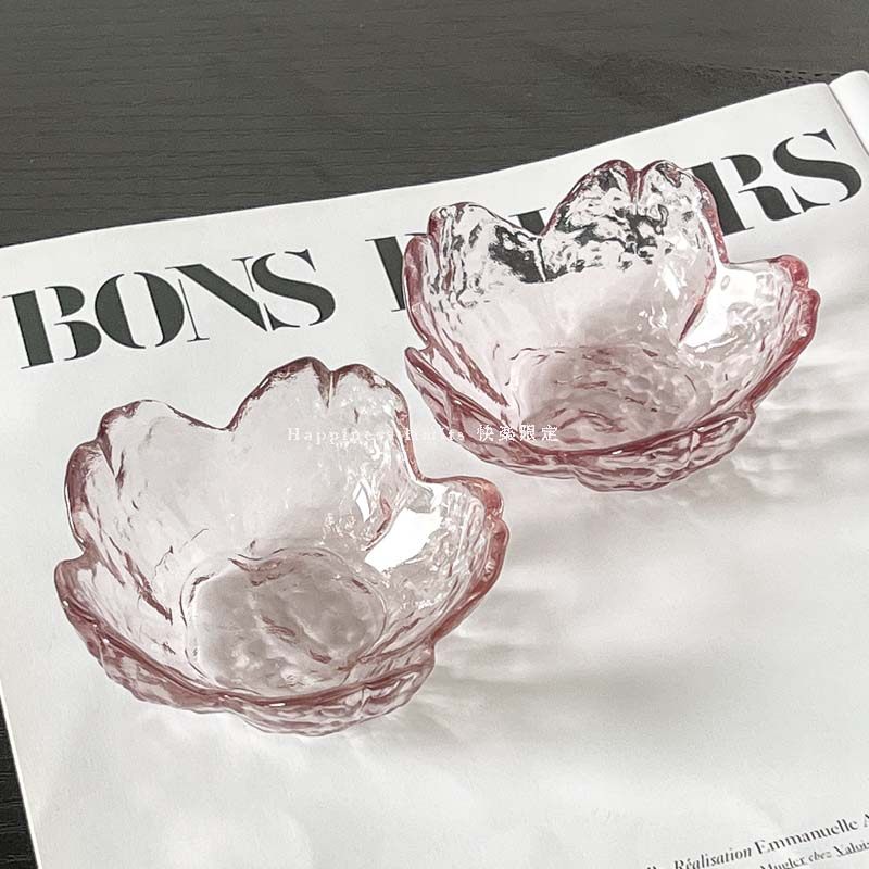 日式锤目纹粉色樱花玻璃味碟酱料碟小碟子醋碟火锅调料蘸料碟子,淘宝优惠券,粉丝福利购,淘宝优惠卷