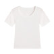 2026 ພາກຮຽນ spring ແລະ summer ຄໍ u-neck ສີແຂງແຂນສັ້ນໃກ້ຊິດ-fitting ເຄື່ອງ discreet tops ສໍາລັບແມ່ຍິງຄໍຂະຫນາດໃຫຍ່ threaded ເສື້ອທີເຊີດສີບົວ ins