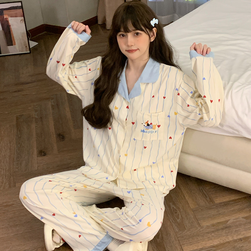 晚眠带胸垫睡衣女款春秋纯棉长袖卡通2025年新款秋冬季大码家居服,淘宝优惠券,粉丝福利购,淘宝优惠卷