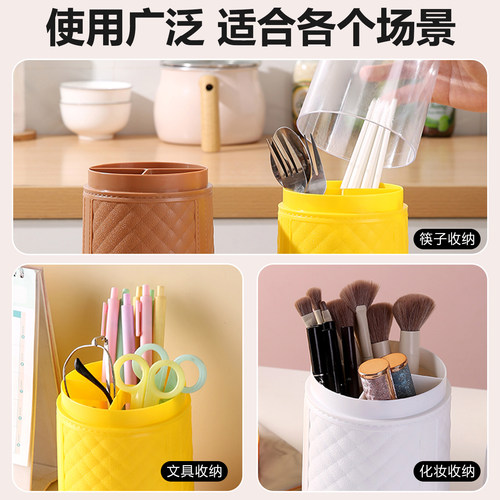 筷子筒沥水筷筒带盖家用筷子笼厨房餐具放筷勺子收纳盒置物架筷篓 - 图3