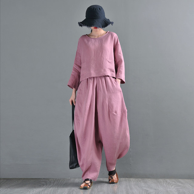 Yi Jian Linen 2024 ຊຸດແມ່ຍິງລະດູໃບໄມ້ປົ່ງແລະລະດູຮ້ອນ