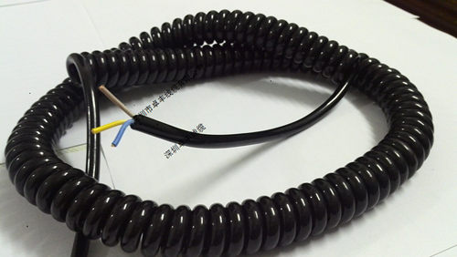 厂家直销全铜耐拉伸PU伸缩弹簧电线0.5平方2芯螺旋电线量大价优 - 图3