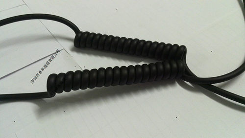 厂家直销全铜耐拉伸PU伸缩弹簧电线0.5平方2芯螺旋电线量大价优 - 图0