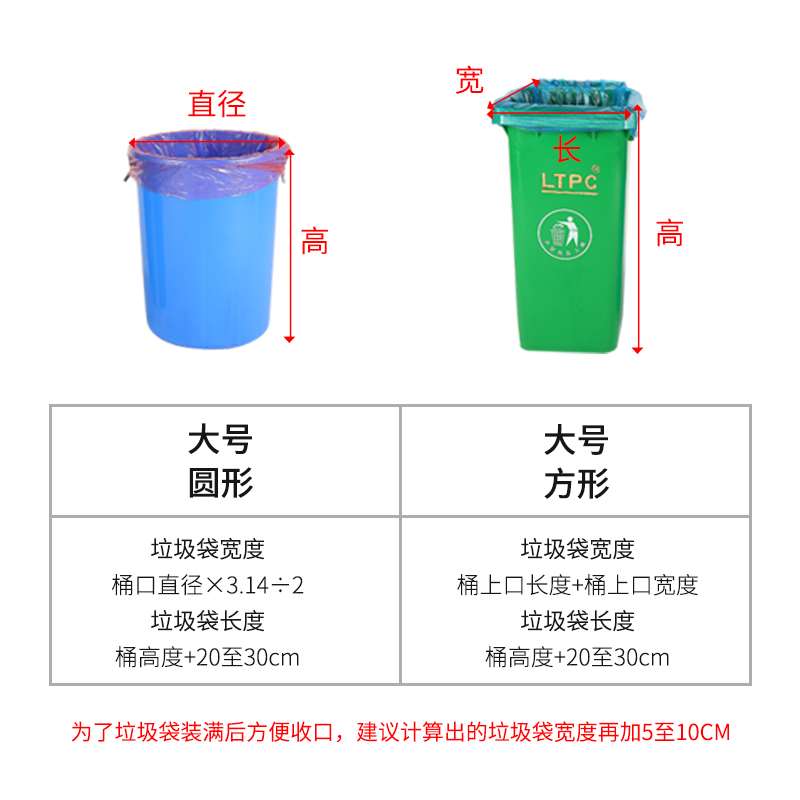 蓝色绿色垃圾袋大号 分类40升30L240红色120咖啡色60干湿80可回收 - 图1