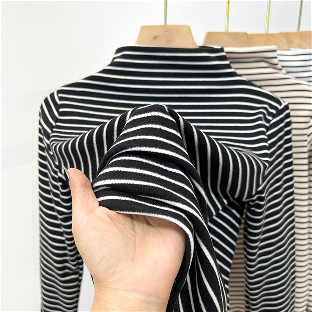 男女童条纹德绒打底衫内搭秋冬半高领中大儿童长袖加厚一体绒上衣,淘宝优惠券,粉丝福利购,淘宝优惠卷