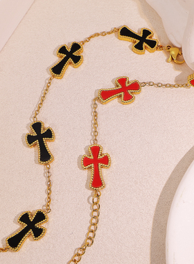 镀金时尚百搭十字架多色可选
