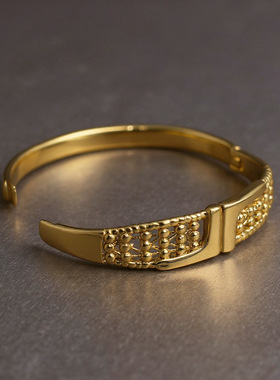 NVOXS镂空简约开口钛钢手镯手环高级感经典百搭女士手饰可刻字