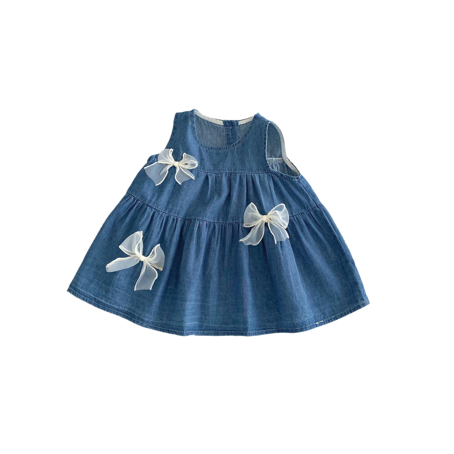 女童可爱牛仔裙0-5岁夏季韩国童装宝宝蝴蝶结背心裙儿童纯色裙子,淘宝优惠券,粉丝福利购,淘宝优惠卷