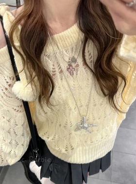 日系ins辣妹银色海星项链