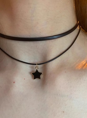 黑色choker颈链项圈女颈带轻奢小众高级感锁骨链chocker项链配饰