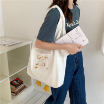 Small white rabbit a few cute embroidery small duck hand sails cloth bag student girls heart bag large capacity single shoulder bag