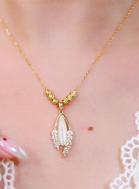 小众设计感转运珠猫眼石麦穗项链女轻奢高级感气质百搭锁骨链颈链