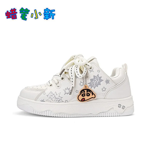 蜡笔小新鞋子男鞋2025秋季新款休闲小白鞋情侣款板鞋ins潮面包鞋 - 图0