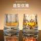 Rotating whiskey glass