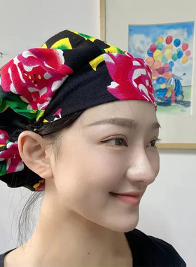 纯棉花布包头帽铁锅炖帽子