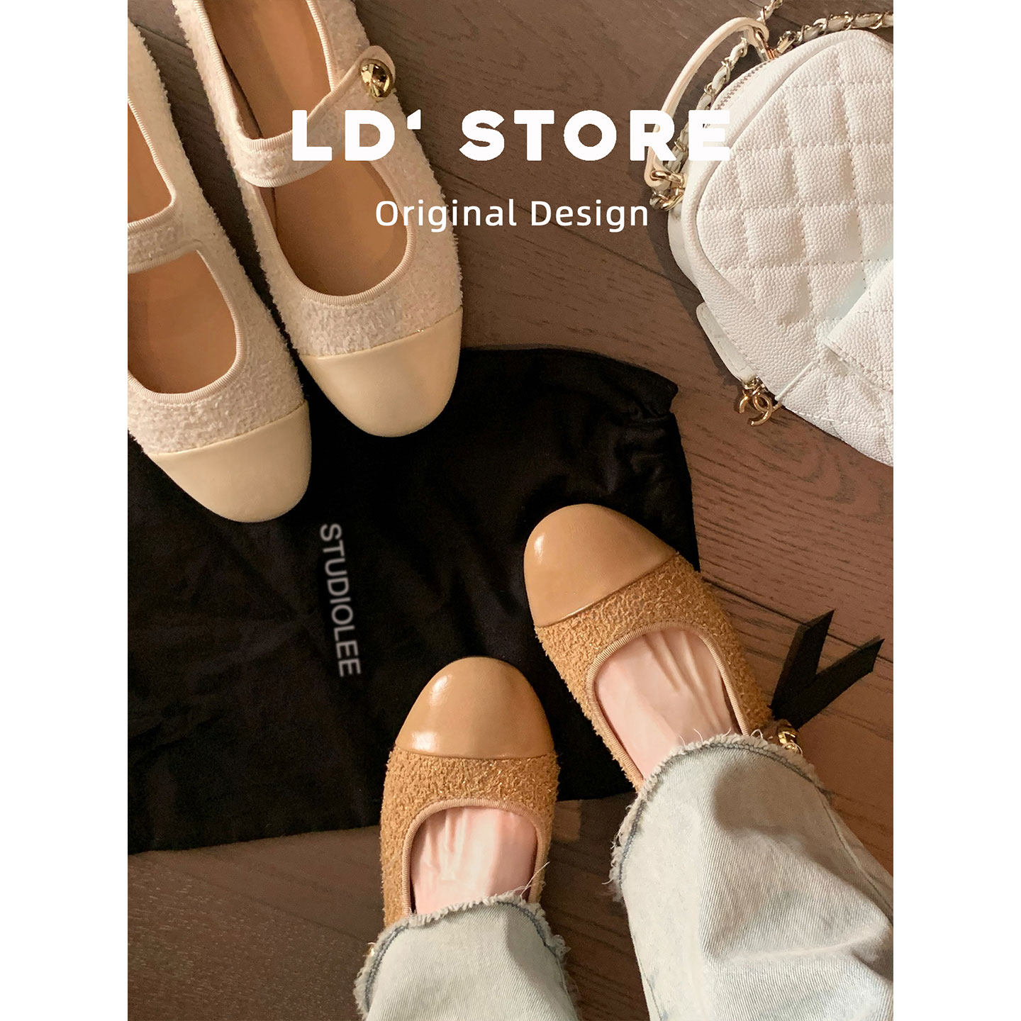 真皮~内增高小金豆玛丽珍鞋女2026新款拼接一字带小香风平底单鞋,淘宝优惠券,粉丝福利购,淘宝优惠卷