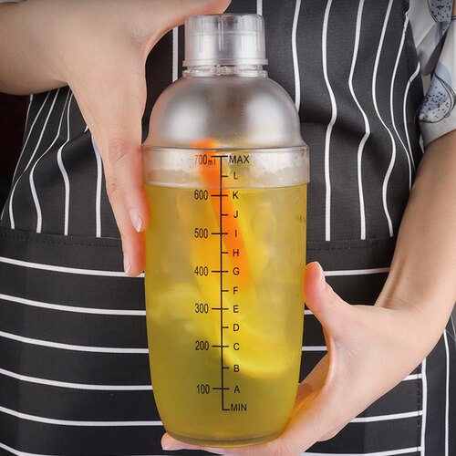 雪克杯 手摇带刻度奶茶店用品专用工具雪克壶700ml调酒器套装摇杯 - 图0