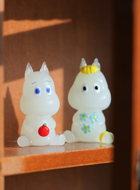 淄博琉璃手作可爱河马姆明摆件