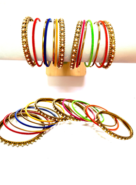 进口宝莱坞民族风手镯手链6只/串多色印度舞演出摄影旅拍现货2025