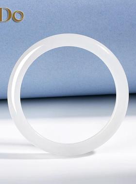 天然白月光玉髓手镯女高级感荔枝冻冰种玛瑙手镯高冰中式国风送礼