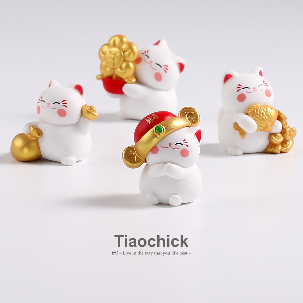 EMO了！摆几个招财猫小摆件招财招好运解压情绪稳定工位桌面装饰 - 图0