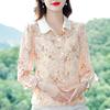 Fashionable floral chiffon women's shirt spring new fashion age-reducing versatile shirt women's early spring top matching