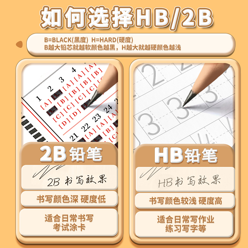 得力2b铅笔批发儿童小学生hb铅笔考试常用原木2比铅笔素描铅笔儿童铅笔幼儿园绘图书写2h铅笔