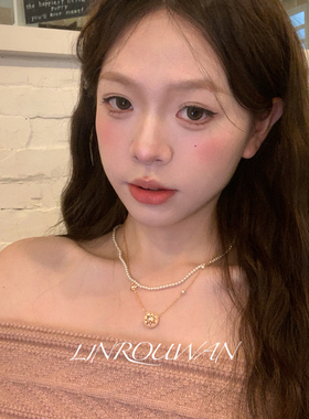 八芒星母贝闪锆珍珠叠戴项链