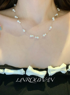 双层珍珠满天星人造珍珠项链