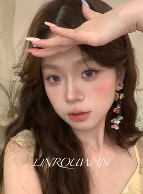 夏日花开多巴胺花朵流苏耳钉