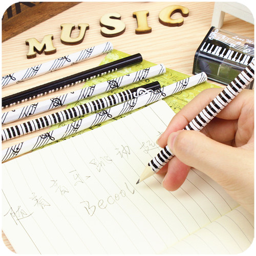 音乐文具学生铅笔琴行培训班六角形音符HB小学生儿童铅笔钢琴键盘-图0