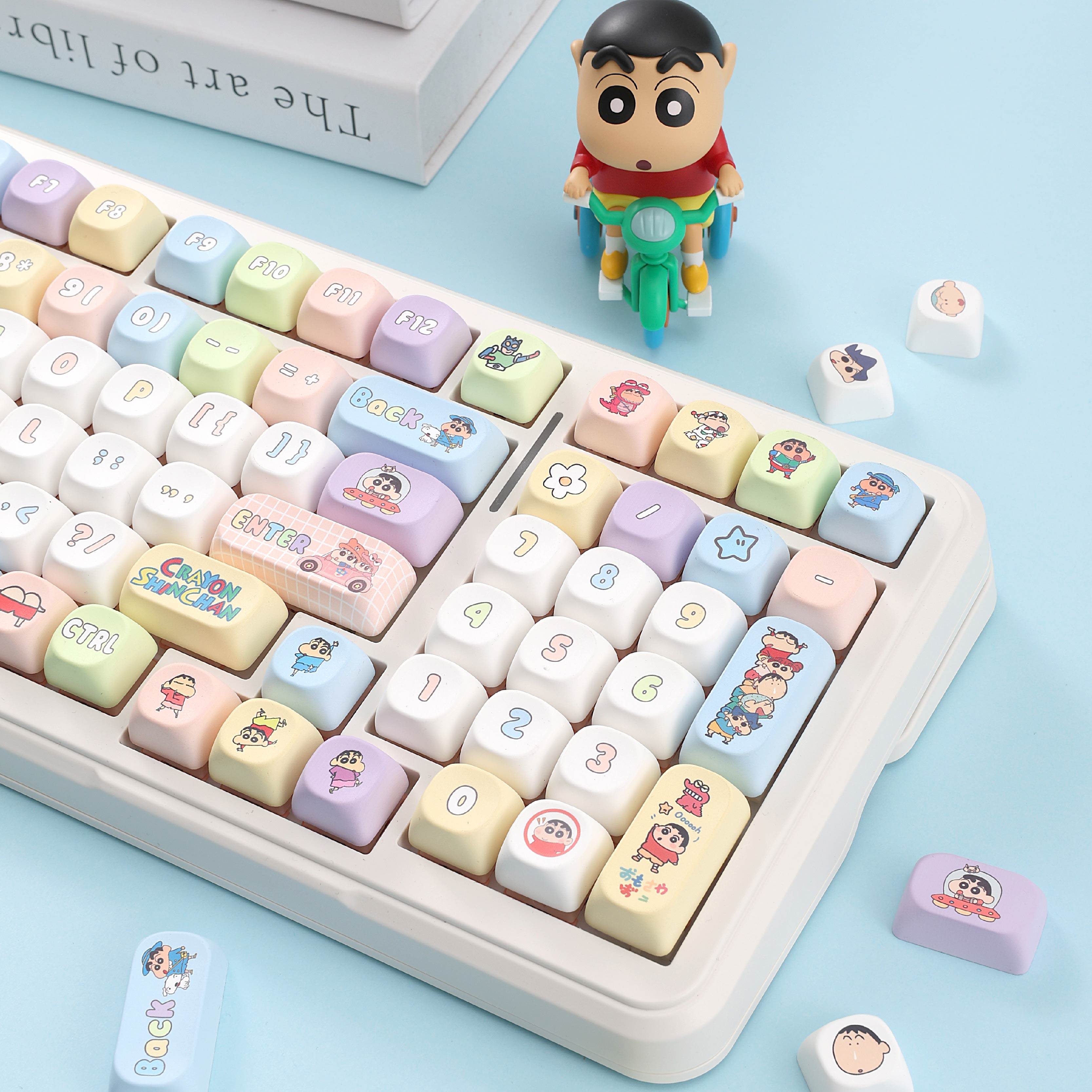 蜡笔小新键帽MOA高度PBT热升华键盘键帽68 75 87 98 104 108,淘宝优惠券,粉丝福利购,淘宝优惠卷