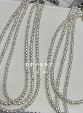 S925扣进口施家华子亮白暖光珍珠女baby经典锁骨链颈链单叠戴配饰