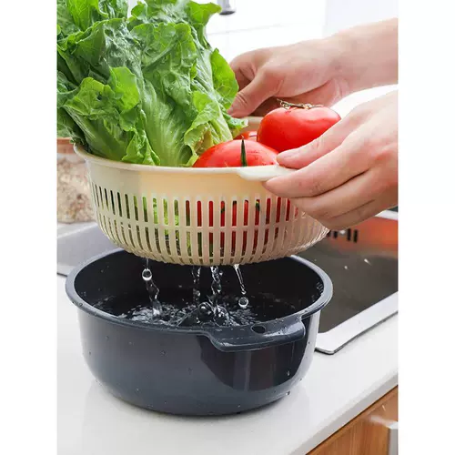 Сливная корзина для овощной раковины для дома, кухни, гостиной, корзина для фруктов, двухслойный многоцелевой рисовый фильтр, пластиковый фильтр для воды, овощная раковина