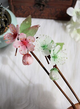 簪子头饰竹枝发簪古风
