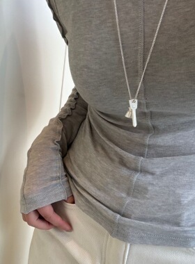 韩系时尚银色编织包包长款项链中古设计毛衣链小众配饰甜酷卫衣链