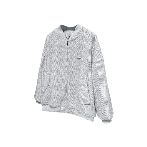 STREAMLET.CHEN:COAT/重磅940g 原创镭射标示棒球服 宽松毛呢外套 - 图3