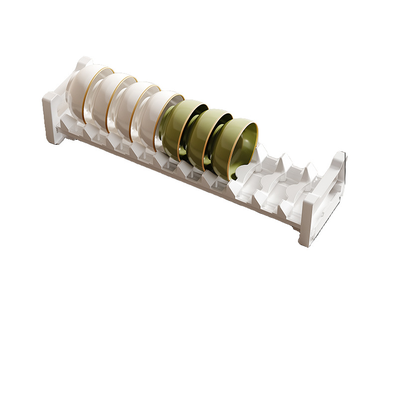 厨房抽屉碗碟沥水收纳架铝合金橱柜内分类餐具盒家用多功能置物架 - 图3