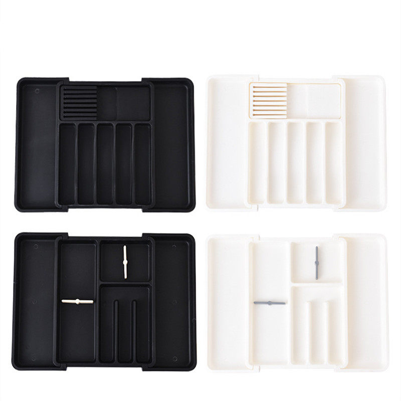 可伸缩厨房刀叉勺收纳盒带分格抽屉餐具刀架一体整理器家用工具盒,淘宝优惠券,粉丝福利购,淘宝优惠卷