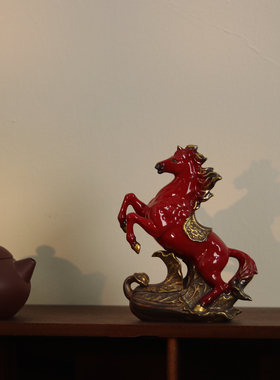 陶瓷马上发财装饰摆件