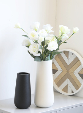 简约现代陶瓷花瓶家居白色花瓶陶瓷中式工艺品家居摆件亚马逊