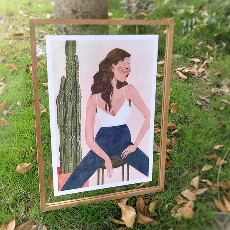 双面透明画框装裱榫卯相框挂墙定制相框北欧ins进口细边窄边实木 - 图0