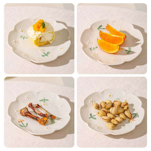 川岛屋吐骨碟家用高端吐骨头盘碟陶瓷小盘子碟子精致餐桌垃圾渣盘 - 图3