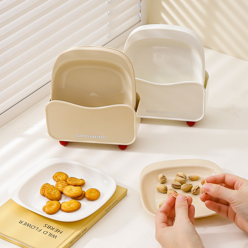 川岛屋吐骨碟家用吐骨头盘碟塑料小碟子桌面餐桌食品级垃圾渣盘子 - 图1