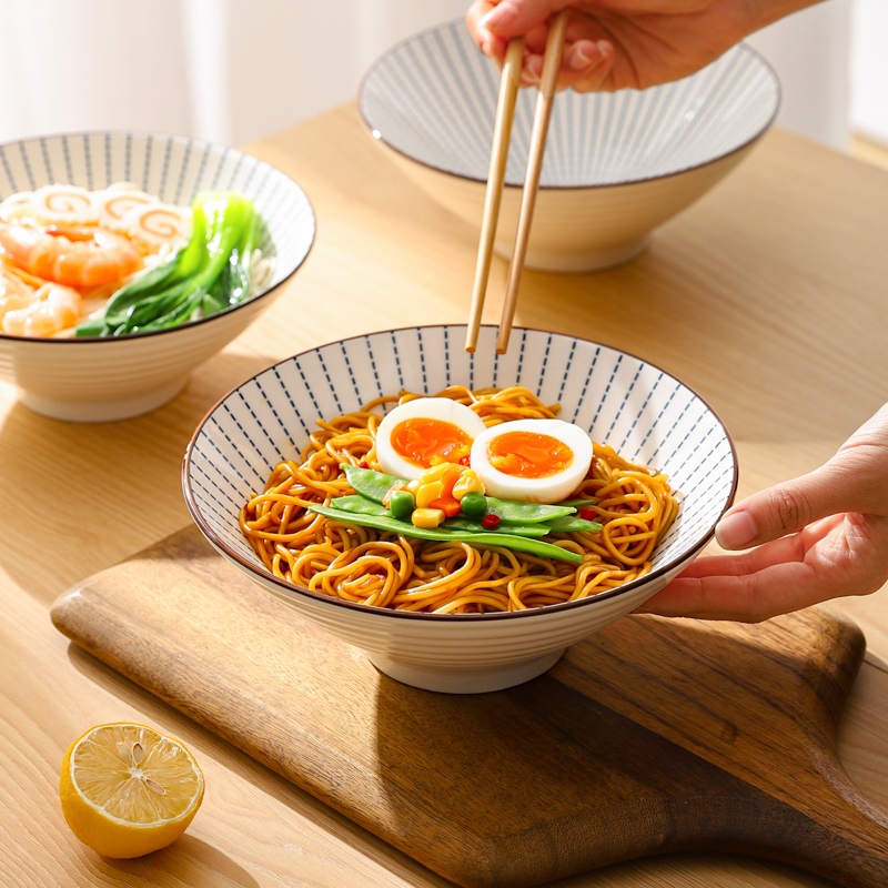 川岛屋日式斗笠面碗家用2025新款拉面碗高级感面馆专用泡面汤面碗 - 图1