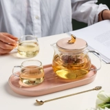 Стеклянный заварочный чайник, милый фруктовый чай в форме цветка, чайный сервиз, комплект