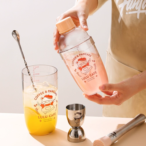 Kawashimaya & Lulu Pig Check Check Cup Cup Bartener Set Shake Cup Cup Lemon-Press Lemon Tea